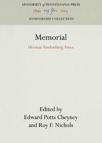 Cover image for Memorial: Herman Vandenburg Ames