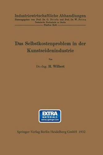 Cover image for Das Selbstkostenproblem in Der Kunstseidenindustrie