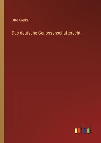Cover image for Das deutsche Genossenschaftsrecht