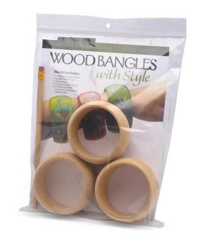Wood Bangles with Style Kit: 3 Real Wood Bangles