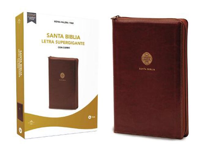 Cover image for Biblia Reina Valera 1960, Letra Supergigante, Leathersoft, Cafe, Con Cierre / Spanish Bible Rvr60 Super Giant Print, Leathersoft, Brown W/ Zipper