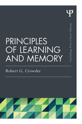 Cover image for Principles of Learning and Memory: Classic Edition