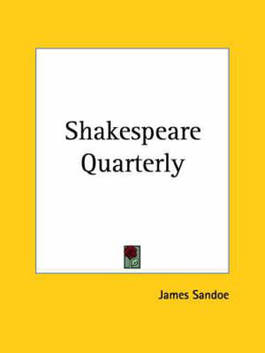 Cover image for Shakespeare Quarterly