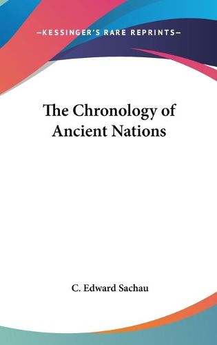 Cover image for The Chronology of Ancient Nations