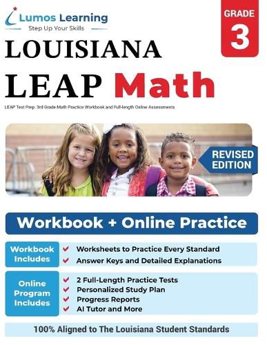 Cover image for LEAP Test Prep: 3rd Grade Math Practice Workbook and Full-length Online Assessments: LEAP Study Guide