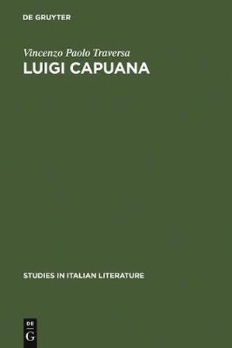 Cover image for Luigi Capuana: Critic and novelist