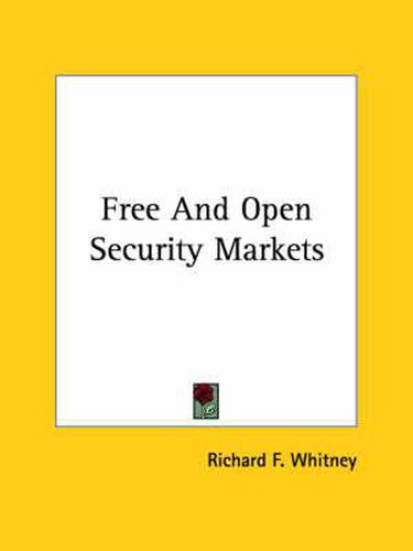 Cover image for Free and Open Security Markets