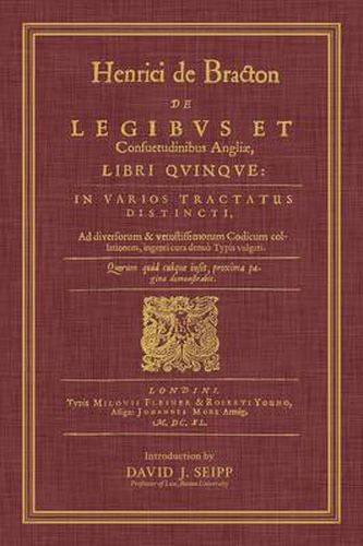 Cover image for de Legibus Et Consuetudinibus Angliae, Libri Quinque