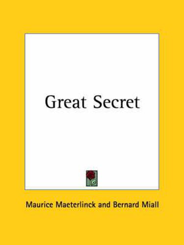 Cover image for Great Secret (1922)