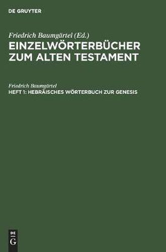 Cover image for Hebraisches Woerterbuch Zur Genesis