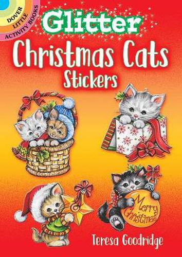 Glitter Christmas Cats Stickers