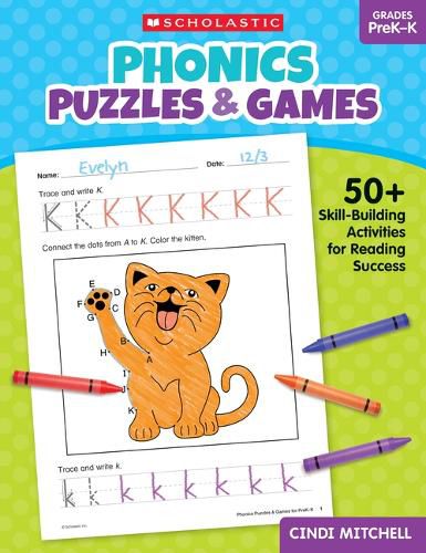 Cover image for Phonics Puzzles & Games for Prek-K