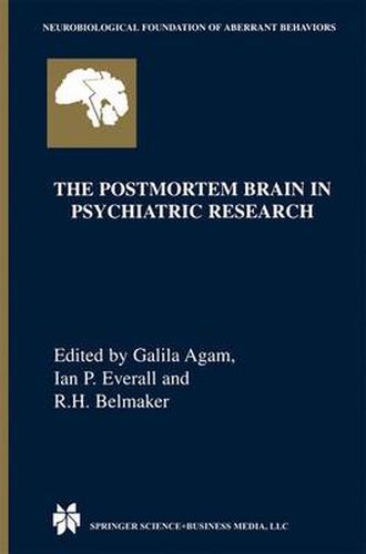 Cover image for The Postmortem Brain in Psychiatric Research