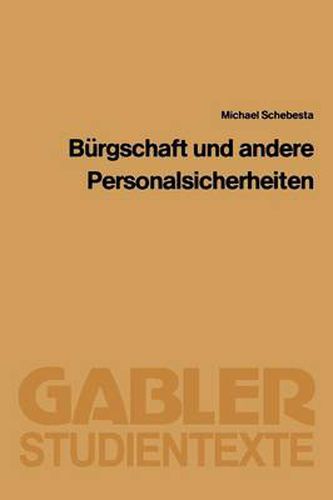 Cover image for Burgschaft Und Andere Personalsicherheiten