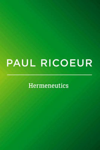 Cover image for Hermeneutics: Writings and Lectures