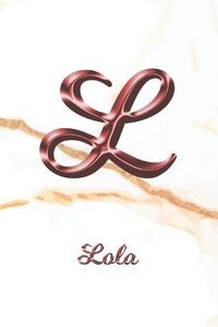 Cover image for Lola: Sketchbook - Blank Imaginative Sketch Book Paper - Letter L Rose Gold White Marble Pink Effect Cover - Teach & Practice Drawing for Experienced & Aspiring Artists & Illustrators - Creative Sketching Doodle Pad - Create, Imagine & Learn to Draw