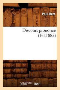 Cover image for Discours Prononce (Ed.1882)