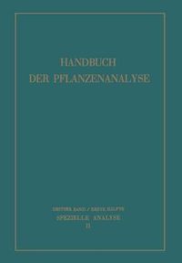 Cover image for Spezielle Analyse: Organische Stoffe II