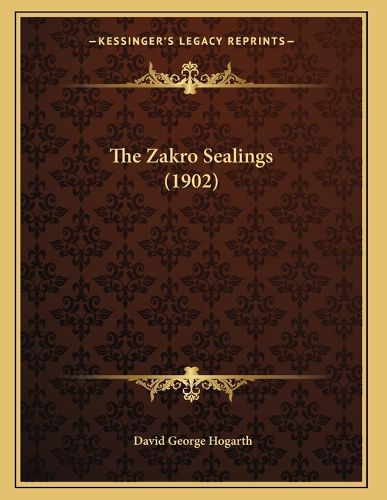 Cover image for The Zakro Sealings (1902)