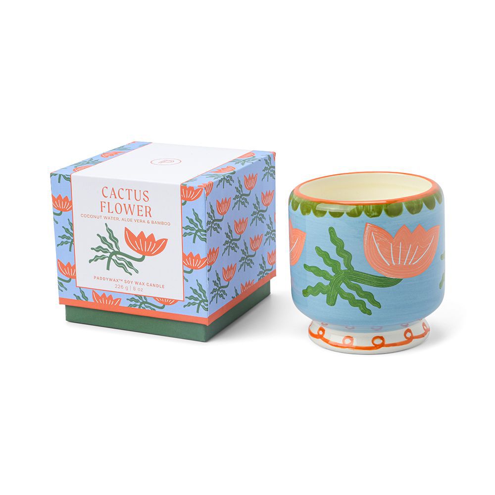 Cactus Flower Adopo 8oz Flower Ceramic Candle