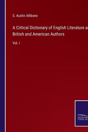 Cover image for A Critical Dictionary of English Literature and British and American Authors