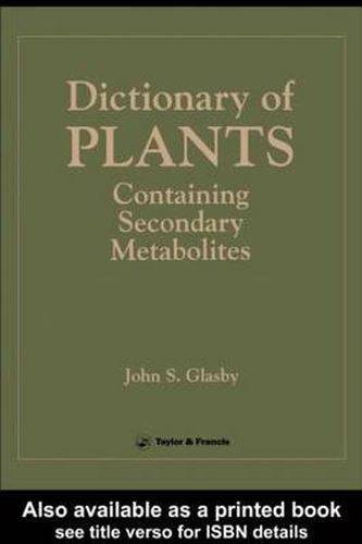 Cover image for Directory Of Plants Containing Secondary Metabolites