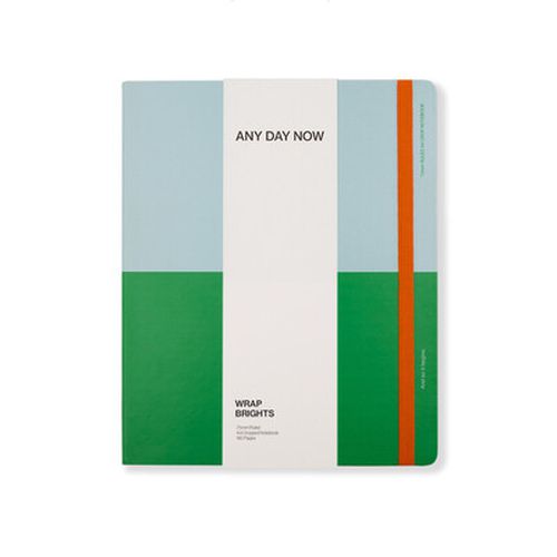 Cover image for Any Day Now - Classic Wrap Notebook - Ruled - A4 Cropped - Sky and Green