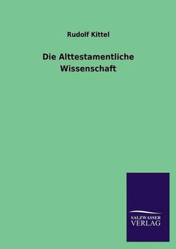 Cover image for Die Alttestamentliche Wissenschaft