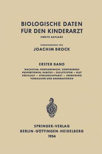 Cover image for Biologische Daten fur den Kinderarzt: Grundzuge einer Biologie des Kindesalters