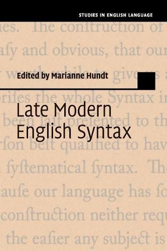 Cover image for Late Modern English Syntax