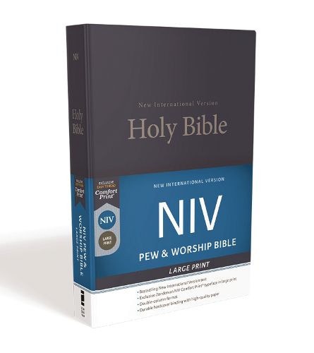 Cover image for NIV, Pew and Worship Bible, Large Print, Hardcover, Blue, Comfort Print