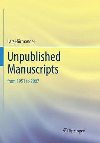 Cover image for Unpublished Manuscripts: from 1951 to 2007