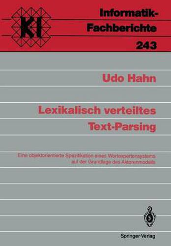 Cover image for Lexikalisch Verteiltes Text-Parsing