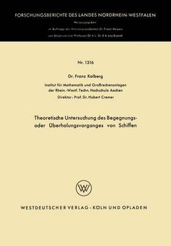 Cover image for Theoretische Untersuchung Des Begegnungs- Oder UEberholungsvorganges Von Schiffen