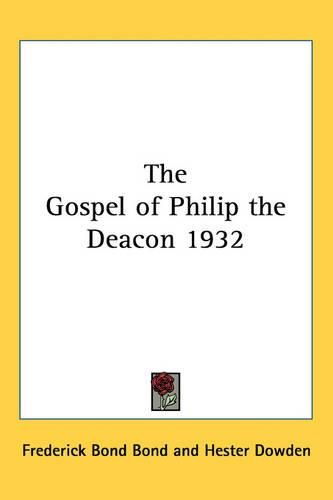 Cover image for The Gospel of Philip the Deacon 1932