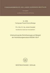 Cover image for Untersuchung Des Schichtverzuges Am Beispiel Der Hochleistungsemulsion Kodak 103-F