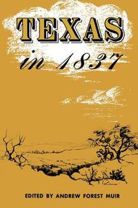 Cover image for Texas in 1837: An Anonymous, Contemporary Narrative