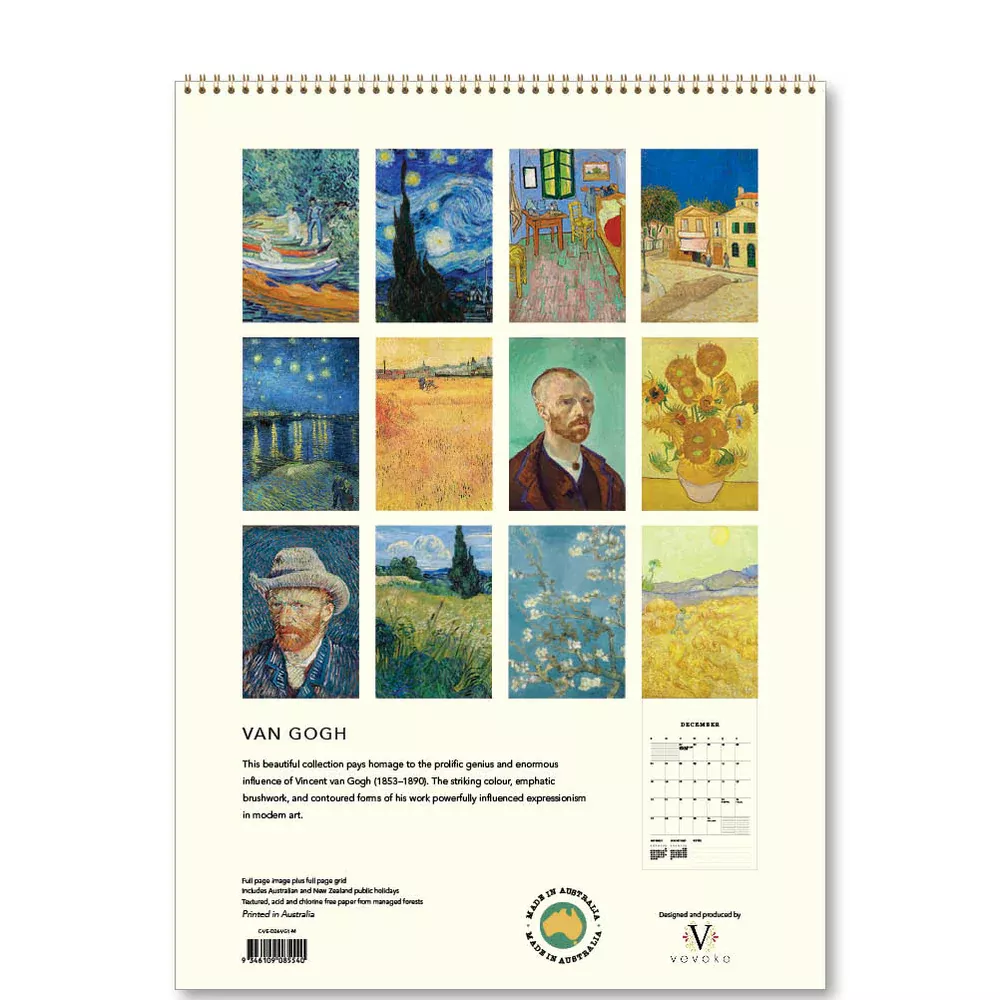 Van Gogh Medium 2026 Calendar