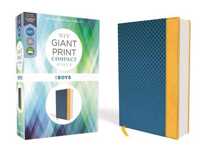 Cover image for NIV, Giant Print Compact Bible for Boys, Leathersoft, Blue, Red Letter, Comfort Print