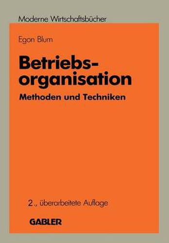 Cover image for Betriebsorganisation: Methoden Und Techniken