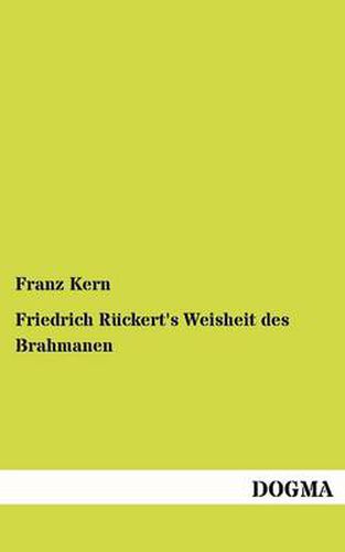 Cover image for Friedrich R Ckert's Weisheit Des Brahmanen