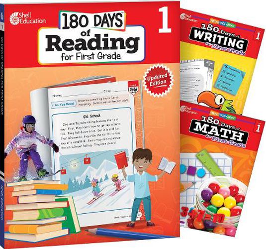 Cover image for 180 Days of Reading, Writing, and Math for First Grade 3-Book Set