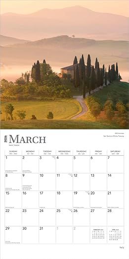 Italy 2026 Wall Calendar  