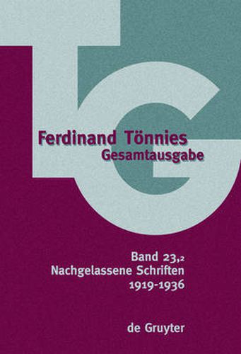 Cover image for Nachgelassene Schriften: 1919-1936