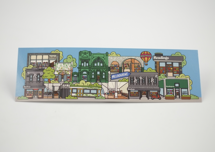 Cover image for Readings x Lawz Drawz Full Colour Bookmark