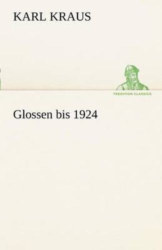 Cover image for Glossen Bis 1924