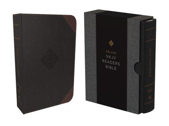 Cover image for NKJV, Deluxe Reader's Bible, Leathersoft, Black, Comfort Print: Holy Bible, New King James Version