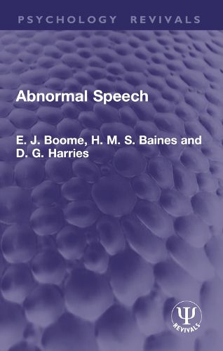 Cover image for Abnormal Speech