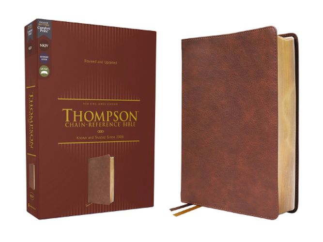 Cover image for NKJV, Thompson Chain-Reference Bible, Leathersoft, Brown, Red Letter, Comfort Print