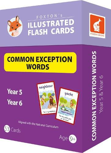 Cover image for Common Exception Words Flash Cards: Year 5 and Year 6 Words - Perfect for Home Learning - with 102 Colourful Illustrations